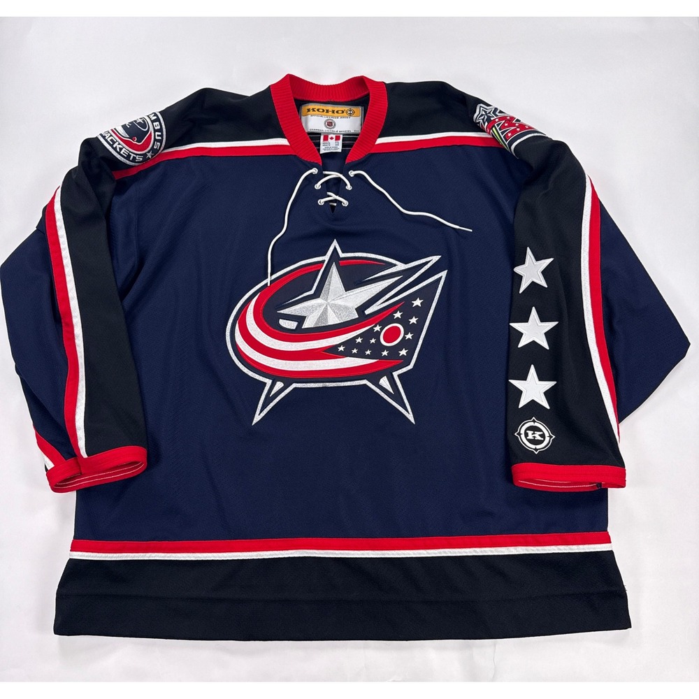 Vintage Columbus Blue Jackets Jersey KOHO Mens XXL Alternate 3rd Lace Up Stinger